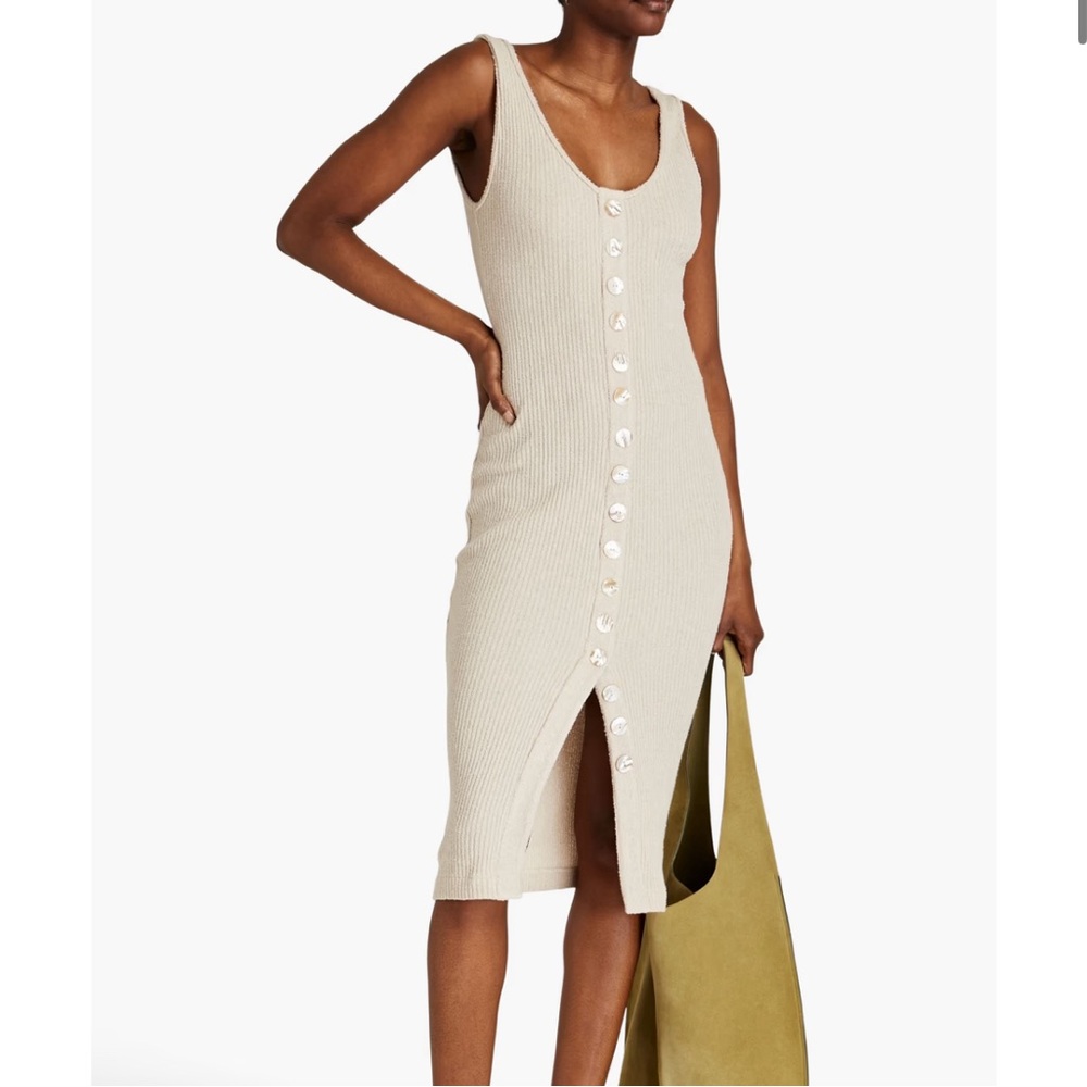 Enza Costa Ribbed Button Up Dress size L
